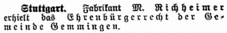 Anzeige im 'Frankfurter Israelitischen Familienblatt' vom 15.12.1911 (Quelle: http://www.alemannia-judaica.de/)