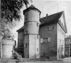 (Unteres) Schloss in Gemmingen mit 'Hexenturm' ca. 1960